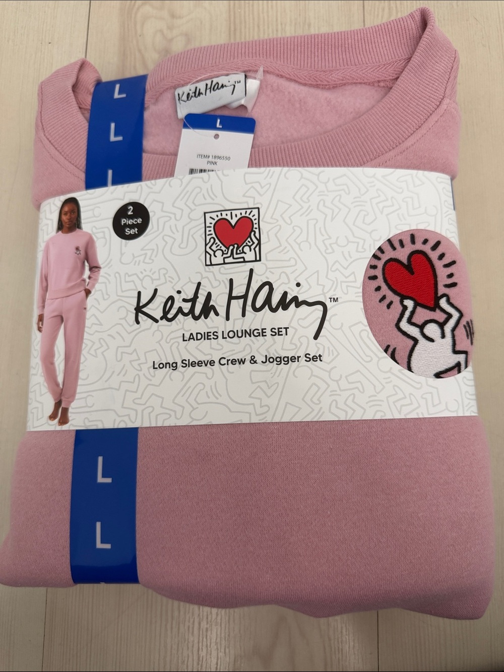 Keith Haring Pink 2 Piece Lounge Set Size Large NWT